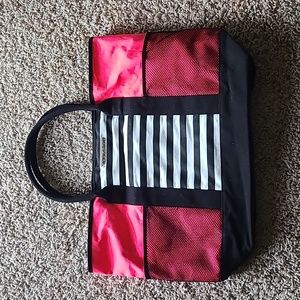 - NEW Victoria's Secret Canvas Tote Black/Coral Pink